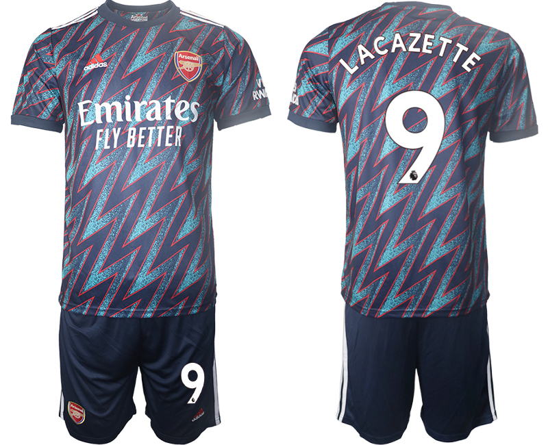 Men 2021-2022 Club Arsenal away blue #9 Soccer Jersey->customized soccer jersey->Custom Jersey